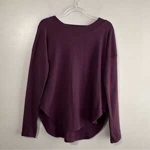 Athleta Presence Sweatshirt Womens Small Spiced Cabernet Ribbed Athleisure